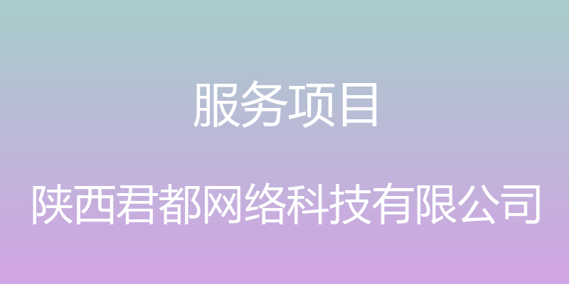 服务项目 - 陕西君都网络科技有限公司