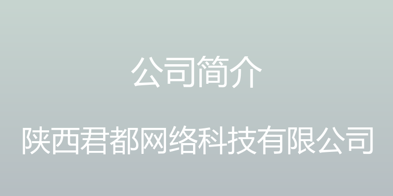 公司简介 - 陕西君都网络科技有限公司