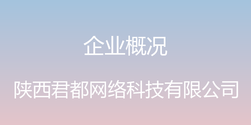 企业概况 - 陕西君都网络科技有限公司